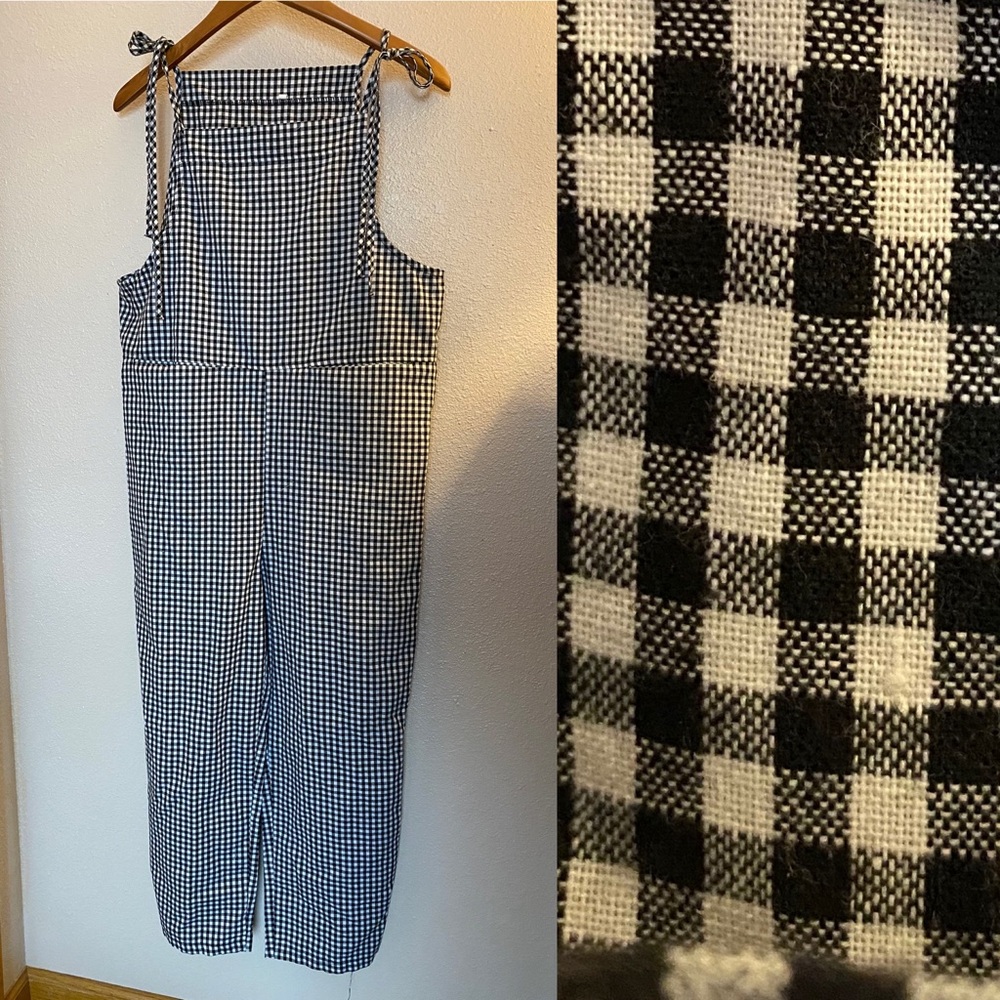 Black and White Gingham Cotton Overalls 🤍🖤🤍